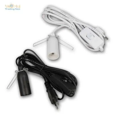 Lampen-Kabel mit Schnur-Schalter und E14 Fassung Netzkabel mit Euro-Stecker 230V - Bild 1 von 4