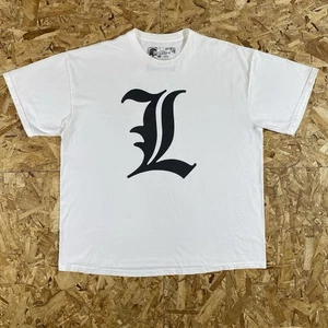 Vintage Y2K Death Note L Anime White Shirt Size XL - Picture 1 of 5