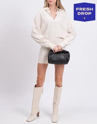 PVP €785 JACOB LEE 100% Cachemira Tejido Blusa Vestido Talla XS Cuello Marfil  Foto 1 de 4