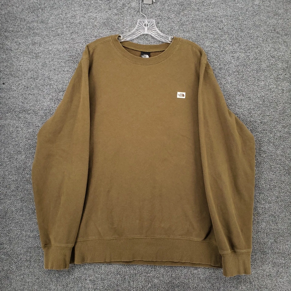 The North Face Sweatshirt Mens XL Brown Long Sleeve Fleece Crew Neck Pullover - Image 1 of 4
