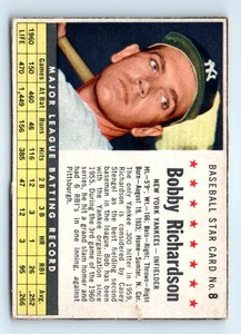 1961 Post Cereal (F278-33) #8 Bobby Richardson Box Version - Picture 1 of 2