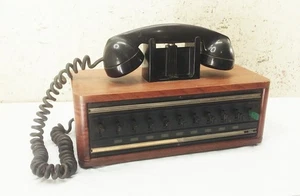 Vintage antikes Dictograph Products Telefon Mehrleitungstelefon Konsole Holzgehäuse - Bild 1 von 20