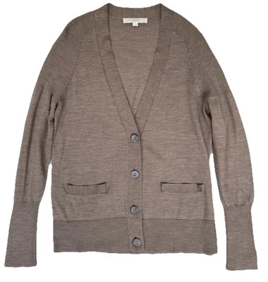 Кардиган Ann Taylor Loft свитер женский XL серо-коричневый шерстяная смесь старые деньги - Изображение 1 из 4