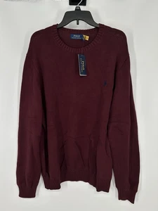 Polo Ralph Lauren Crewneck Knit Sweater Burgundy Maroon Pullover Mens 2XL XXL - Picture 1 of 7