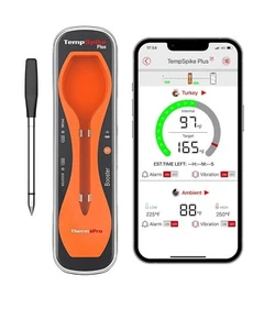 ThermoPro TempSpike Plus 600FT Wireless Meat Thermometer w Upgraded Ultra-Thin - Picture 1 of 15