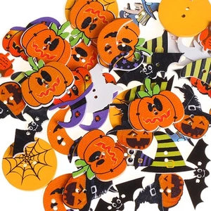 2 Holes Embellishment Cloth Scrapbooking Halloween Sewing Wood Buttons - Picture 1 of 12