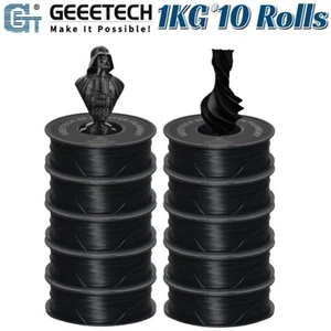 10PCS GEEETECH 3D Printer Filament PETG 1KG/Roll 1.75MM Black PETG Consumables - Picture 1 of 12