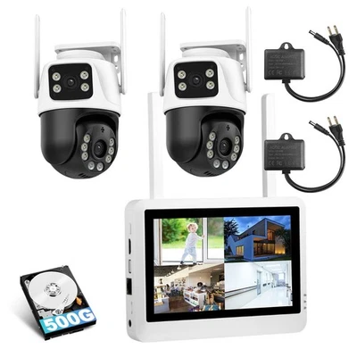 KERUI 10inch Monitor 6MP Wired Security Camera System Kit NVR With 500GB HDD USA - Image 1 of 4