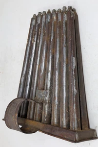 Antique mid-1800's 16-Tube Candle Mold 9.5" Primitive Tin Tray Top Handle - Picture 1 of 24