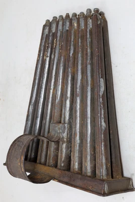 Antique mid-1800's 16-Tube Candle Mold 9.5" Primitive Tin Tray Top Handle - Image 1 of 4