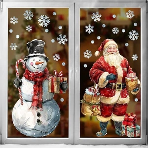 Extra große 2 Blatt Weihnachten Fenster Klammern Deko Weihnachtsmann Schneemann Deko - Bild 1 von 6