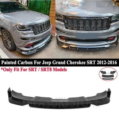 Kit de labios de parachoques delantero de carbono pintado para Jeep Grand Cherokee SRT/SRT8 2012-16 V3 Foto 1 de 4