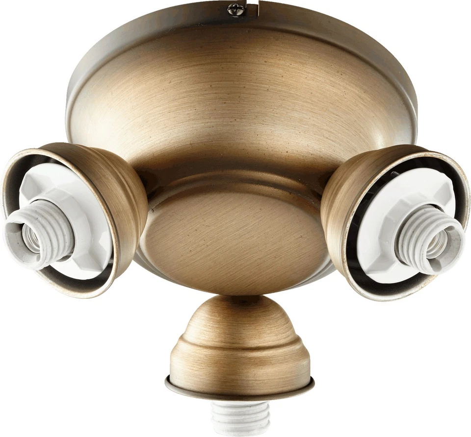 Quorum Salon 3-Light 8" Ceiling Fan Light Kit in Antique Flemish - Image 1 of 1
