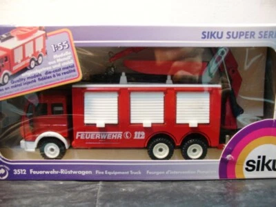 WOW EXTREMELY RARE #3512 Mercedes SK Fire Resque w/ Crane & Boat BNIB 1:55 Siku - Image 1 of 4