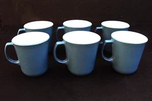6 Vintage Pyrex Milchglas Kornblumenblau Kaffee Tee Tassen Tassen Made in USA - Bild 1 von 6