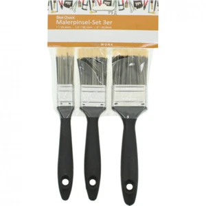 SET PENNELLI 3 PZ PITTURA DIPINGERE VERNICE METALLO LEGNO MURO MANICO PLASTICA - Foto 1 di 1