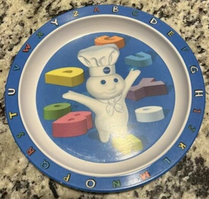 Pillsbury DoughBoy Plastic 2000 Plate Alphabet Kids Dish Vintage Poppin Fresh - Picture 1 of 4