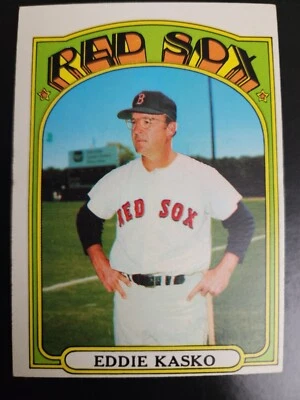 EDDIE KASKO 1972 TOPPS #218 BOSTON RED SOX VINTAGE MLB BASEBALL CARD NEARMINT - Изображение 1 из 2