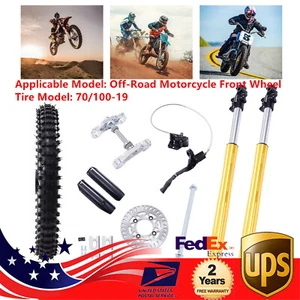 Front Forks Assembly 19in Wheel 70/100-19 Tire f/Off-Road Motorcycle Front Wheel - Foto 1 di 22