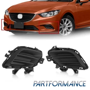 Fog Light Cover Set For 14-17 Mazda 6 Textured Black Front MA1039130 MA1038130 - Picture 1 of 12