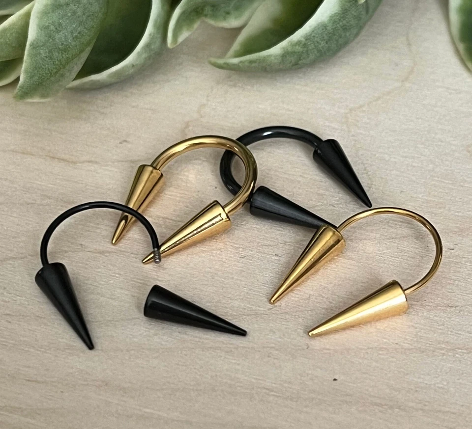 1pc Long Spikes Circular Barbell Spiked Horseshoe Ring Septum Cartilage Piercing - Image 1 of 1