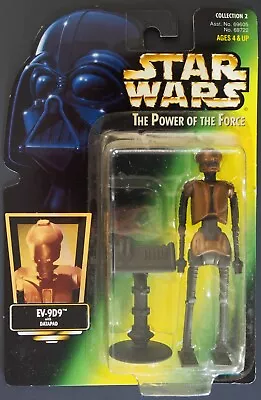 Star Wars POTF Green Holo card EV-9D9 droid action figure MOC - Imagem 1 de 2