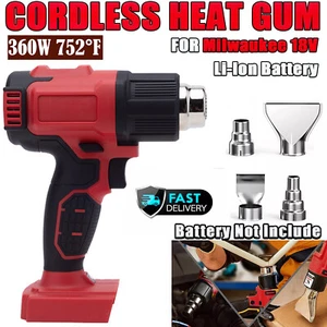 NEW Heat Gun For Milwaukee 18V Li-Ion Battery 360W Hot Air Gun Kit 4× Nozzles - Picture 1 of 13