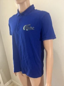 Lacoste Poloshirt Herren Large Blau Gelb Alligator Rugby Freizeit - Bild 1 von 8