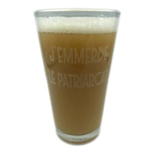 F The Patriarchy In French Beer Pint Glass Engraved SMASH Feminist Vote - Picture 1 of 1