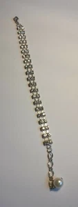 Armband Silberfarben Strass Steine Perle - Bild 1 von 2