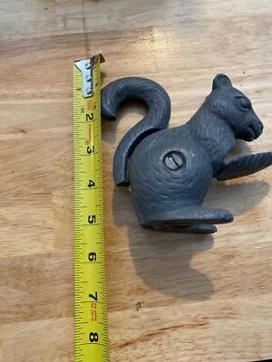 Squirrel Nutcracker Nut Cracker Cast Iron Metal Hefty Patina Collector Holidays - Image 1 of 4