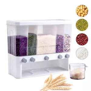 Müslispender Cerealienspender Cornflakes Spender Müslibehälter 10kg Weiß 5Gitter - Bild 1 von 18