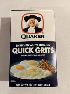 Cuáquero de colección década de 1980 de lote antiguo blanco completo homínido granos rápidos sellado sin abrir caja de 1 lb - Imagen 1 de 9