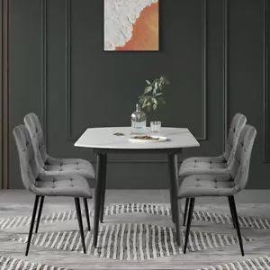 4er Esszimmerstühle Wohnzimmerstuhl Küchenstuhl Design Lounge Stuhl Samt Set - Bild 1 von 9