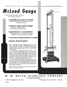 Newsletter - Welch - Duo-Seal Vacuum Technology - McLeod Gauge - 1961 (ST480) - Picture 1 of 1
