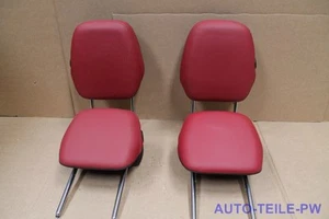 Porsche 958 Cayenne Headrest Base Seat Leather Black Red - Picture 1 of 6