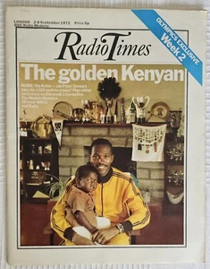 Vintage Radio Times Magazine 2-8 September 1972, The Golden Kenyan, Olimpics - Picture 1 of 7