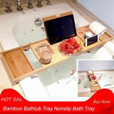 Nonslip Bath  Tray  Spa  Bathtub Caddy Organizer Book Tablet Holder Reading Rack