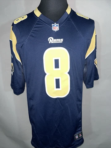 St Louis Rams Jersey Mens Blue Gold Nike On Field #8 Bradford Sz XL Cover