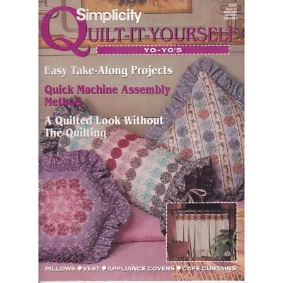 Vintage Quilting Patterns, Simplicity Quilt It Yourself 249 Yo Yos 1995, Pillows - Image 1 of 2