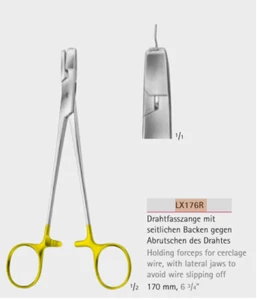 Aesculap DUROGRIP Drahthaltezange, 170 mm (6 3/4"), Seitenbacken LX176R - Bild 1 von 7