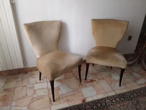 POLTRONCINE SEDIE VELLUTO ANNI '50 '60 - Foto 1 di 4