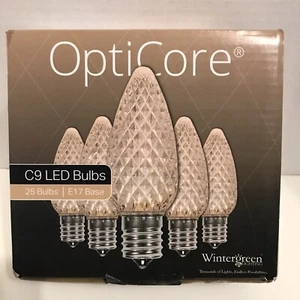 OptiCore White LED Faceted Christmas Light Bulbs 25 Bulbs C9 Base 72-639 ~ Read - Picture 1 of 4