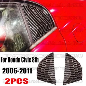 For 2006-2011 Honda Civic 8th 2pcs Carbon Fiber Side Window Louver Shutter Cover - Picture 1 of 8