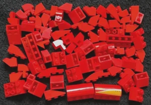 LEGO Red Slopes Paquete Techo Invertido Curvo Mixto Ladrillo Pieza Lote de Trabajo 1x2 2x2 2x4 - Imagen 1 de 4