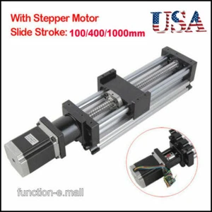 400 mm 1000 mm tornillo de bola lineal CNC actuador de etapa de trazo deslizante con motor paso a paso - Imagen 1 de 11