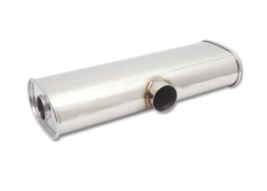 Vibrant 2.50" Side Inlet x Dual 2.25" Outlets Transverse Oval Universal Muffler - Picture 1 of 4
