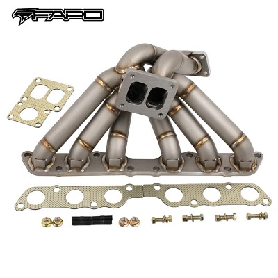 FAPO Single Turbo Manifold for Toyota Supra Mk4 Lexus GS300 SC300 IS300 2JZGE T4 - Image 1 of 4