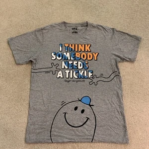 Camiseta Uniqlo Mr Men Little Miss Gris Creo que alguien necesita cosquillas talla M - Imagen 1 de 9