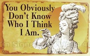Bar Tab Princess TIN SIGN funny You Obviously Don't Know Who I Think Am - Picture 1 of 3